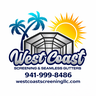 West Coast Screening and Seamless Gutters LLC logo — pool cage, screen enclosure, rescreening and seamless gutter contractor in Punta Gorda, Florida